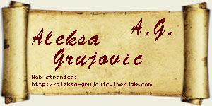 Aleksa Grujović vizit kartica
